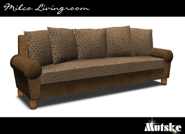 Sims 3 — Sofa Milco by Mutske — 3 recolorable parts.