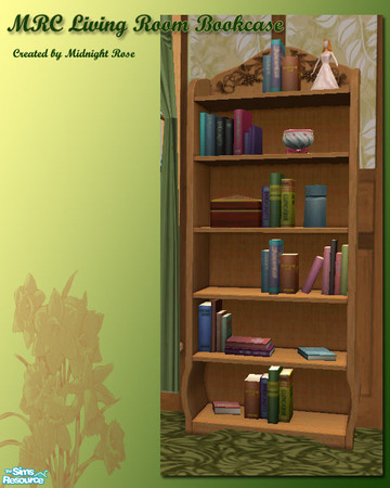 Sims 2 — MRC Spring Living Room - Bookcase by MidnightRose — Bookcase for the MRC Spring Living Room. Recolor of