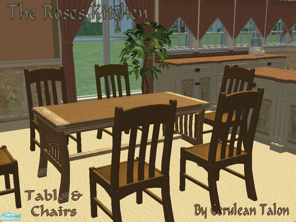 Sims 2 — The Roses Kitchen - Kitchen Table by Cerulean Talon — Elegance and beauty combine to make a warm, welcoming