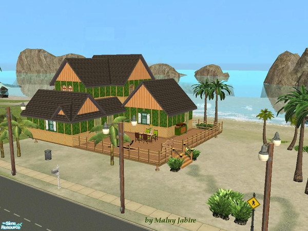 Sims 2 — Beach\'s Chalet by jabire — Vacation Residente where your sim can swim