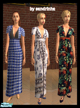 Sims 2 — SM Long Dresses Set by sandrinha — This set needs no meshes, but requires H&M Fashion Stuff. Enjoy!