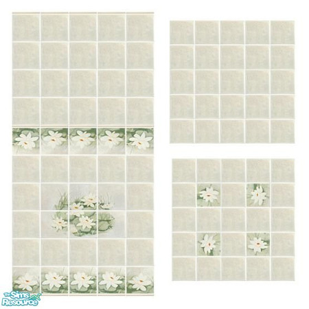 Sims 2 — Water Lilies by Mekhi — Delicate wall and floor tiles for your beautiful homes :) Enjoy!