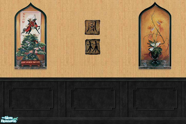 Sims 2 — MCW Oriental Wall Set by mistresscris — Created by MistressCris.