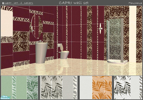 Sims 2 — CAPRI wall Super set by mayskaya — Set include 35 tile walls
