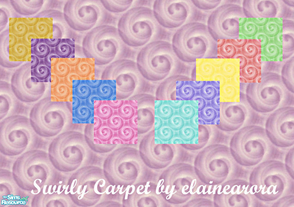 Sims 2 — Rainbow Set1-Swirly Carpet by elainearora — A lovely lush carpet with large swirls to remind you of a