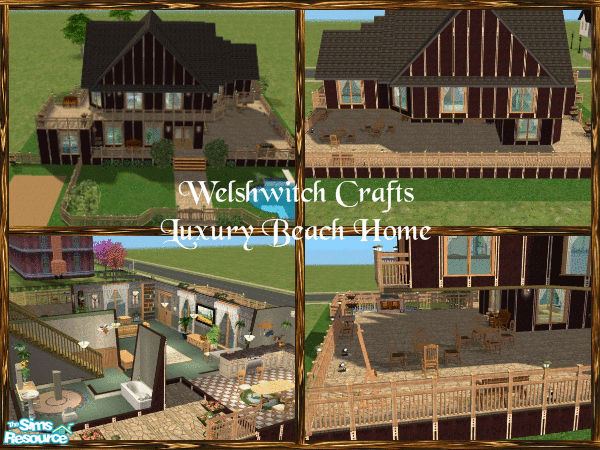 Sims 2 — Luxury Beach House by WelshWitch — Stunning split-level, modern beach house. Upper floor extending out over