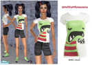 Sims 2 — Wetseal\'s \"Grr Tee & Shorts\" (Adult)  by Tiff_4_treasures — Hello Friends! This cute \"Grr