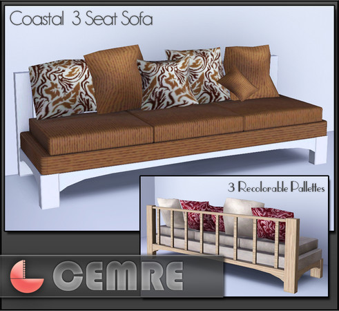 Sims 3 — Coastal Living Series 3 Seat Sofa by cemre — Coastal Living Series 3 Seat Sofa by Cemre for The Sims Resource