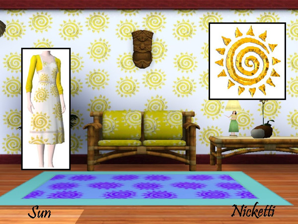Sims 3 — Sun by nicketti — Ethnic spiral pattern, abstract, 3 colors, TSRAA yes