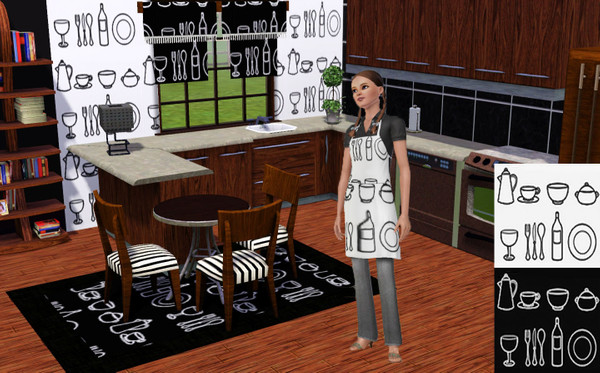 Sims 3 — cooking objects by lreveles18 — cooking objects printed fabric Just in case, apron id:914865