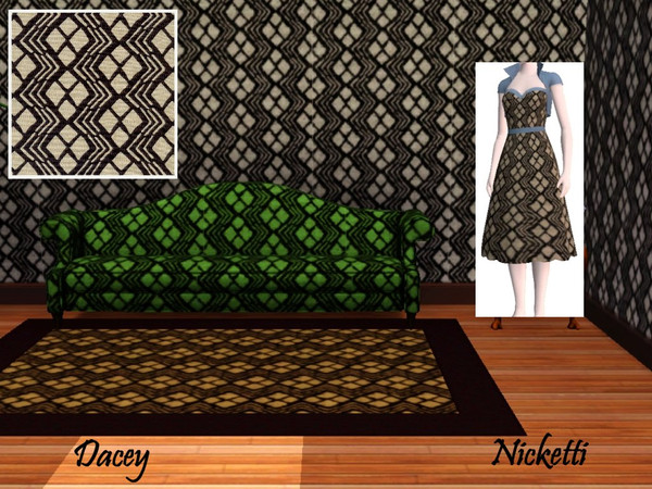 Sims 3 — Dacey by nicketti — Ethnic diamond window pattern, geometric, 2 colors, TSRAA yes