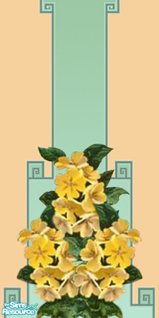 Sims 2 — Art Nouveau- Bouquet Wall Bottom by 71robert13 — This bouquet rises gracefully from the floor. Use as a filler