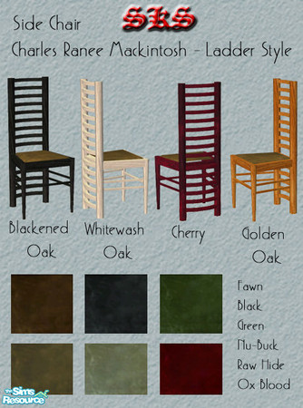 Sims 2 — Mackintosh-Ladderback Chair - Mid High by 71robert13 — New mesh included. Base game compatible. Designed by