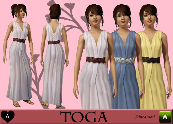 Sims 3 — Toga by agapi_r — toga for (young) adults