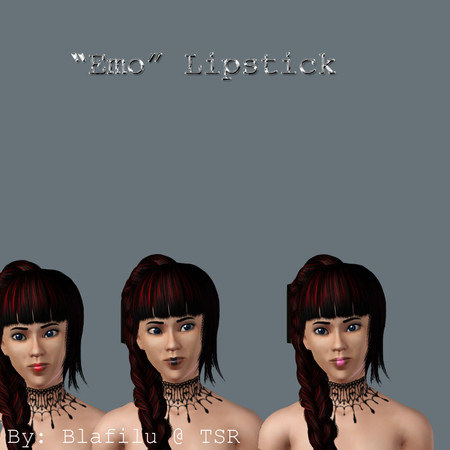 Sims 3 — Emo lipstick by blafilu — by Blafilu @ TSR I love to have my lipstick like this so I hope you like it to!