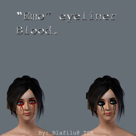 Sims 3 — Emo Eyeliner blood by blafilu — By Blafilu @ TSR Well what do I say I like to work with blood... 