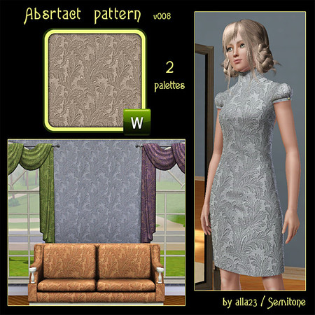 Sims 3 — Abstract pattern v008 by Semitone — 2 recolorable palettes