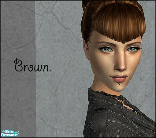 Sims 2 — Racaela: Brown eyebrows by flinn — Detailed, arched brown eyebrows.