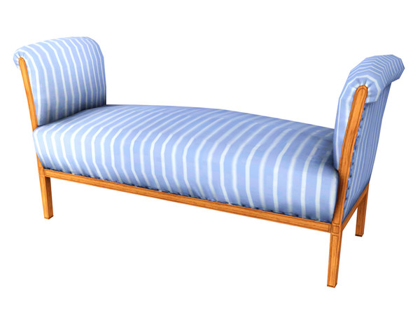 Sims 3 — Hampton Chaise Long by Murano — Chaise long with polstery and wooden frame.