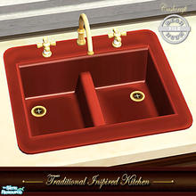 Sims 2 — Traditional Inspired Kitchen - Sink Mesh by Cashcraft — A traditional kitchen with a vintage flair and spicy red