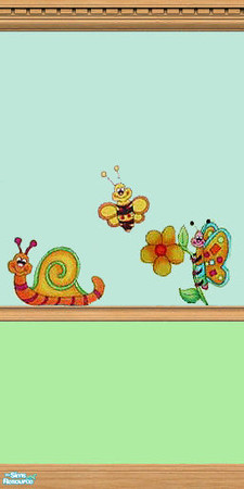Sims 2 — Little Buggers Wallpaper 1 by Grammy_Moon — Wallpaper featuring cute little bugs for sim children.