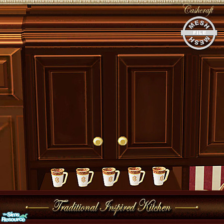 Sims 2 — Traditional Inspired Kitchen - Cabinet 03 Mesh by Cashcraft — A traditional kitchen with a vintage flair and