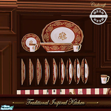Sims 2 — Traditional Inspired Kitchen - Cabinet 06 Mesh by Cashcraft — A traditional kitchen with a vintage flair and