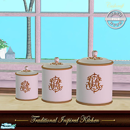 Sims 2 — Traditional Inspired Kitchen - Canisters Mesh by Cashcraft — A traditional kitchen with a vintage flair and