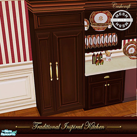 Sims 2 — Traditional Inspired Kitchen - Fridge Mesh by Cashcraft — A traditional kitchen with a vintage flair and spicy