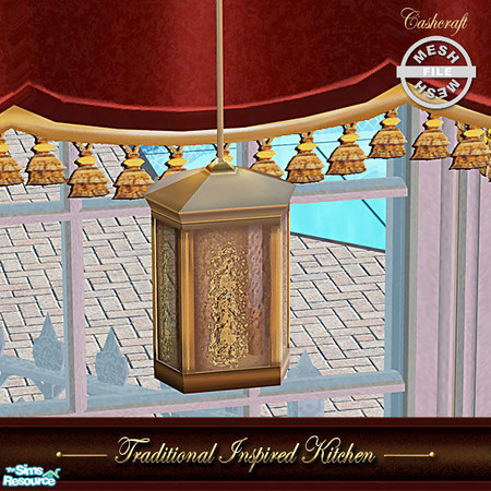 Sims 2 — Traditional Inspired Kitchen - Lighting Mesh by Cashcraft — A traditional kitchen with a vintage flair and spicy