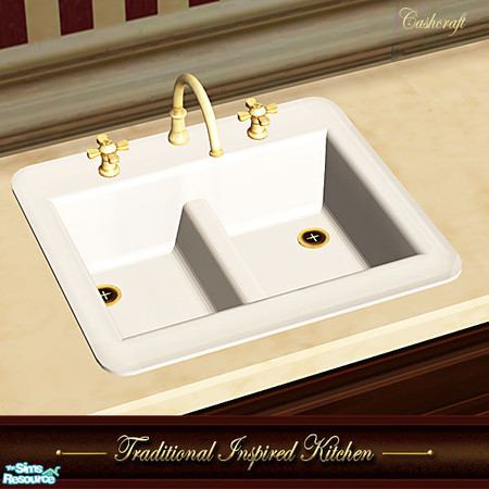 Sims 2 — Traditional Inspired Kitchen - Sink White Recol by Cashcraft — A traditional kitchen with a vintage flair and