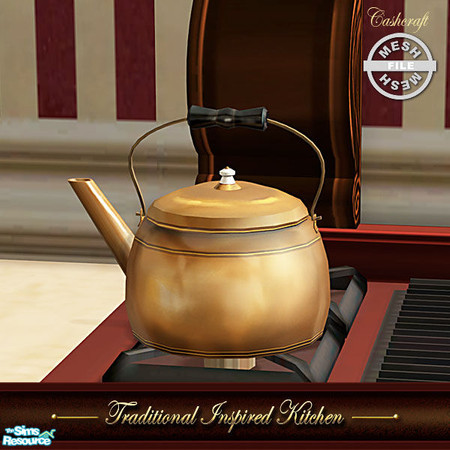 Sims 2 — Traditional Inspired Kitchen - Teakettle Mesh by Cashcraft — A traditional kitchen with a vintage flair and