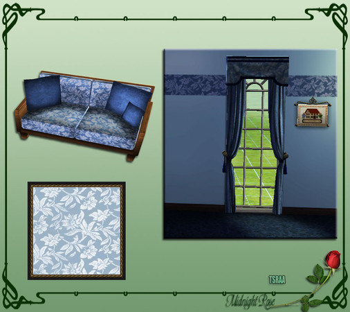 Sims 3 — MRC Floral Elegance by MidnightRose — An elegant floral pattern