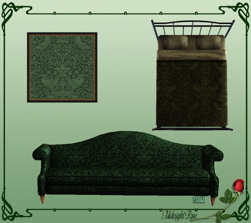 Sims 3 — MRC Bird Damask by MidnightRose — A lovely damask with birds and flowers