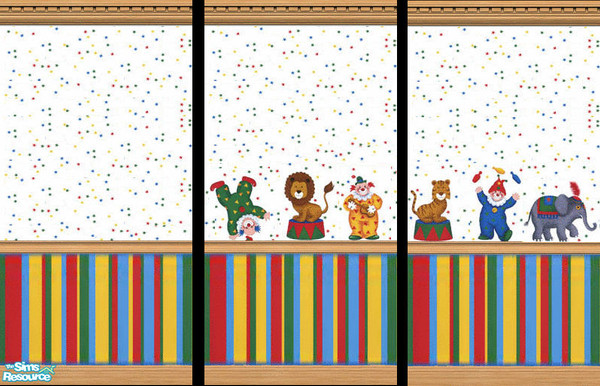Sims 2 — Circus Fun Wallpaper Set by Grammy_Moon — 3 Circus themed wallpapers for your little sims.
