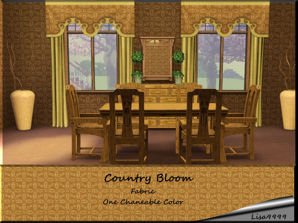 Sims 3 — Country Bloom by lisa9999 — A country floral fabric. One Changeable color. Lisa9999