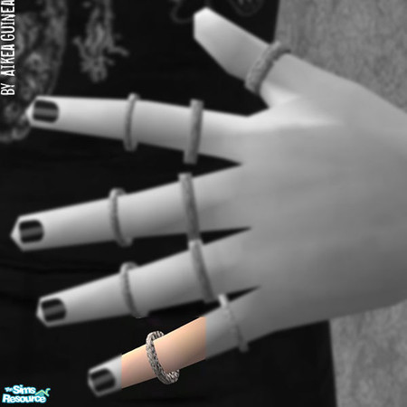 Sims 2 — Layerable Silver Ring - Left 4 Upper by aikea_guinea — Ring works for both males and females, will stay on in