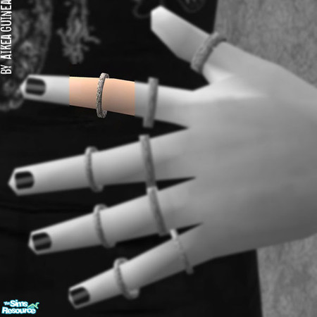 Sims 2 — Layerable Silver Ring - Left 1 Upper by aikea_guinea — Ring works for both males and females, will stay on in