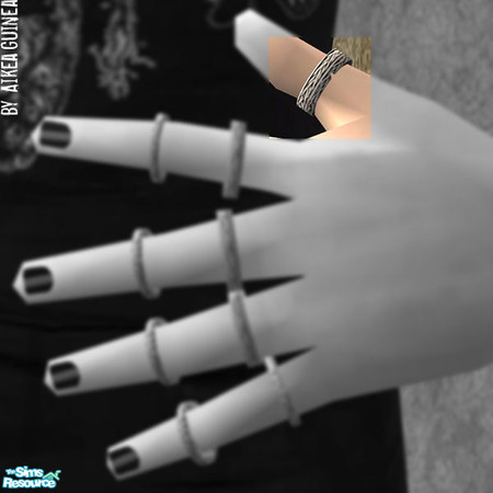 Sims 2 — Layerable Silver Ring - Left Thumb by aikea_guinea — Ring works for both males and females, will stay on in all