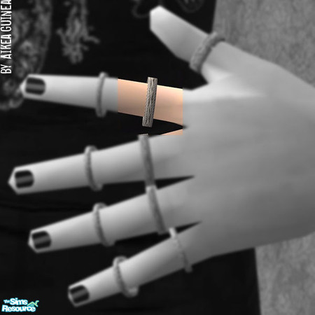 Sims 2 — Layerable Silver Ring - Left 1 Lower by aikea_guinea — Ring works for both males and females, will stay on in
