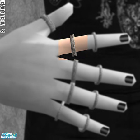 Sims 2 — Layerable Silver Ring - Right 1 Lower by aikea_guinea — Ring works for both males and females, will stay on in