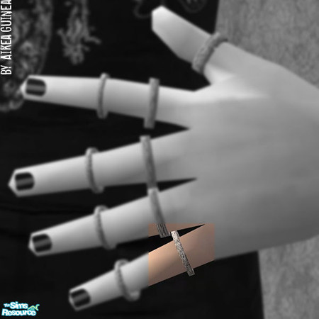 Sims 2 — Layerable Silver Ring - Left 4 Lower by aikea_guinea — Ring works for both males and females, will stay on in