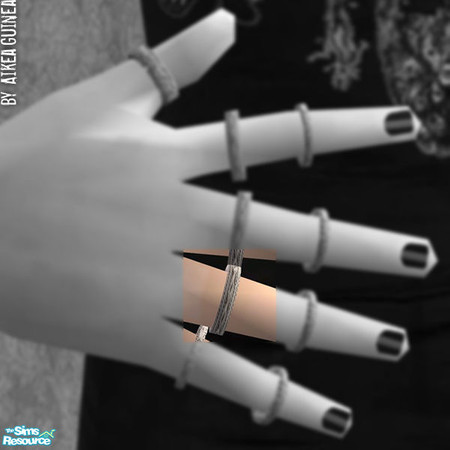 Sims 2 — Layerable Silver Ring - Right 3 Lower by aikea_guinea — Ring works for both males and females, will stay on in