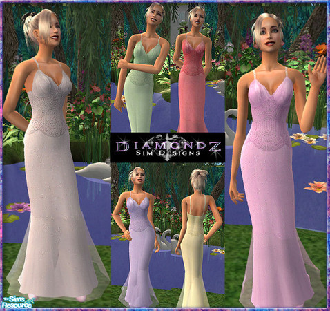 Sims 2 — Sequin Dresses by diamondz1981 — Long sparkly dresses with tons of sequins on top, and all throughout the skirt.