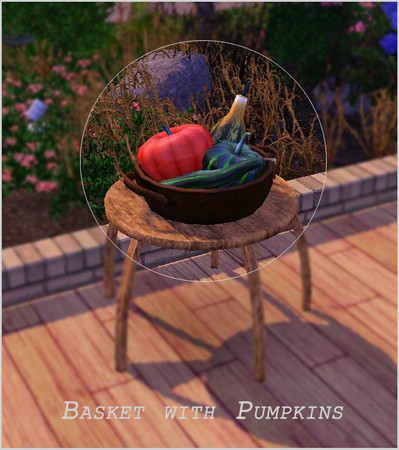 Sims 3 — Autumn Basked with Pumpkins by ShinoKCR — Basked with Pumpkins - 1 Coloroption on Basket