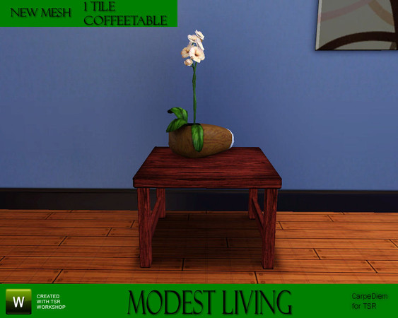 Sims 3 — CD_ModestLiving Coffeetable 1tile by TSR Archive — 1 tile coffeetable Modest Living