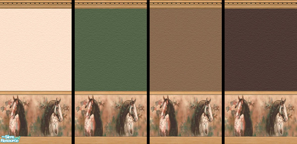 Sims 2 — Horses Wallpaper Set by Grammy_Moon — Horse themed wallpaper.