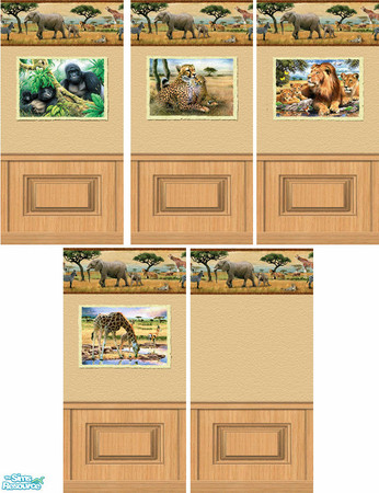 Sims 2 — Safari Wallpaper Set by Grammy_Moon — Wallpaper set featuring animals of Africa.