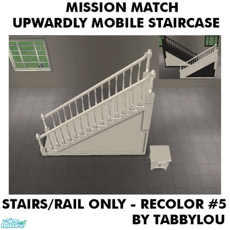 Sims 2 — TL - MM UpwardlyMobileStaircaseStairs Recolor05Wd by TabbyLou — My Recolor #5 Wood recolor of the Stairs/rails