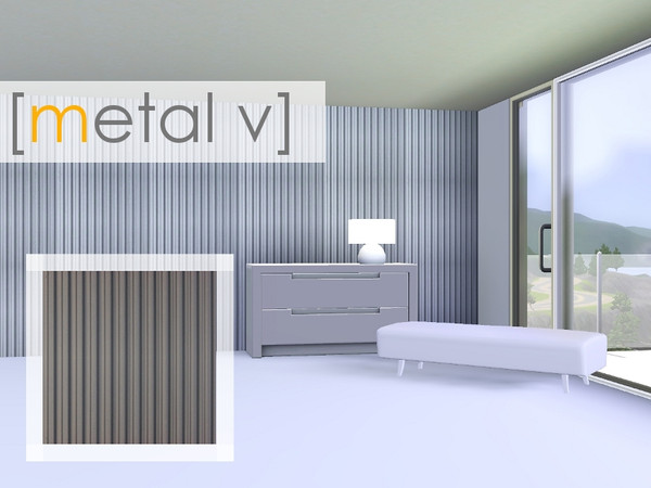 Sims 3 — Metal V by madaya74 — A vertical metal pattern.